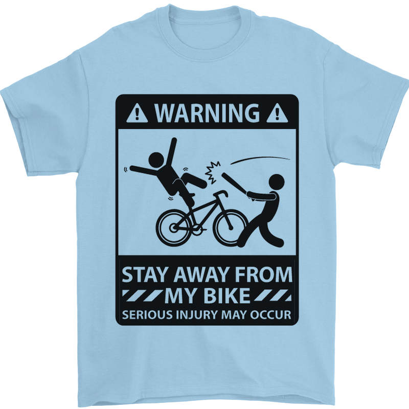 Stay Away From My Bike Cycling Cyclist Mens T-Shirt Cotton Gildan Light Blue