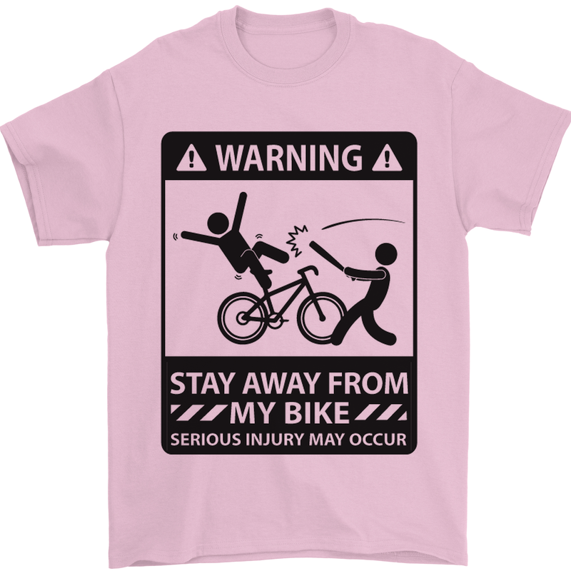 Stay Away From My Bike Cycling Cyclist Mens T-Shirt Cotton Gildan Light Pink