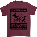 Stay Away From My Bike Cycling Cyclist Mens T-Shirt Cotton Gildan Maroon