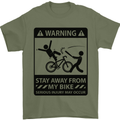 Stay Away From My Bike Cycling Cyclist Mens T-Shirt Cotton Gildan Military Green