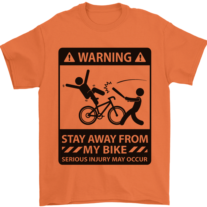 Stay Away From My Bike Cycling Cyclist Mens T-Shirt Cotton Gildan Orange