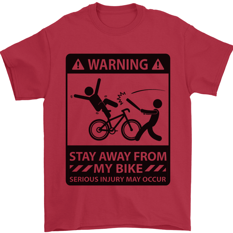 Stay Away From My Bike Cycling Cyclist Mens T-Shirt Cotton Gildan Red