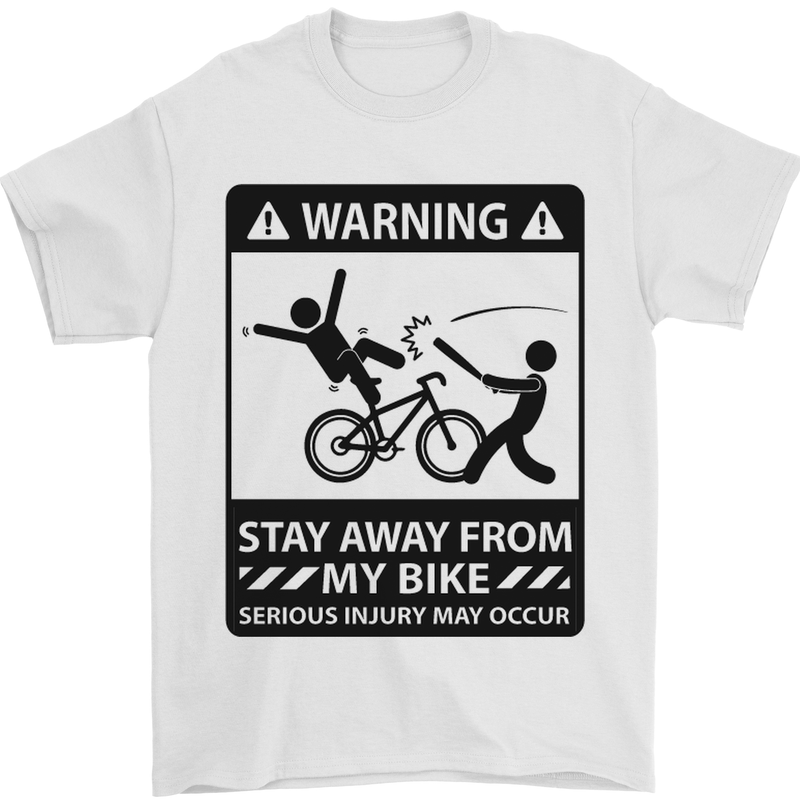 Stay Away From My Bike Cycling Cyclist Mens T-Shirt Cotton Gildan White