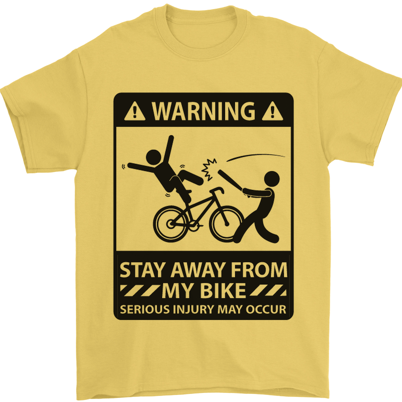 Stay Away From My Bike Cycling Cyclist Mens T-Shirt Cotton Gildan Yellow