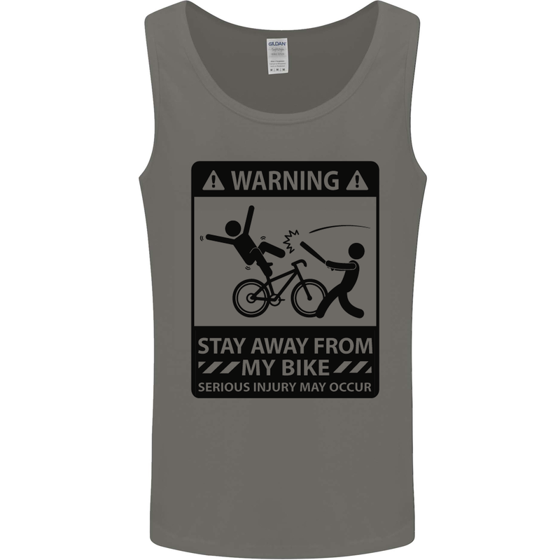 Stay Away From My Bike Cycling Cyclist Mens Vest Tank Top Charcoal