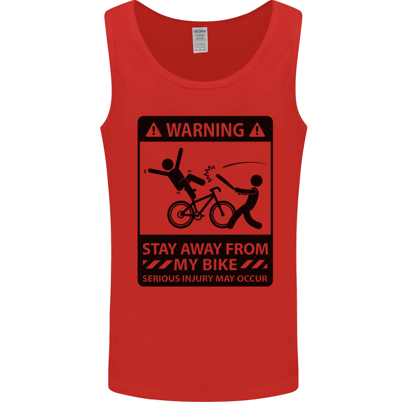 Stay Away From My Bike Cycling Cyclist Mens Vest Tank Top Red