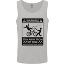 Stay Away From My Bike Cycling Cyclist Mens Vest Tank Top Sports Grey
