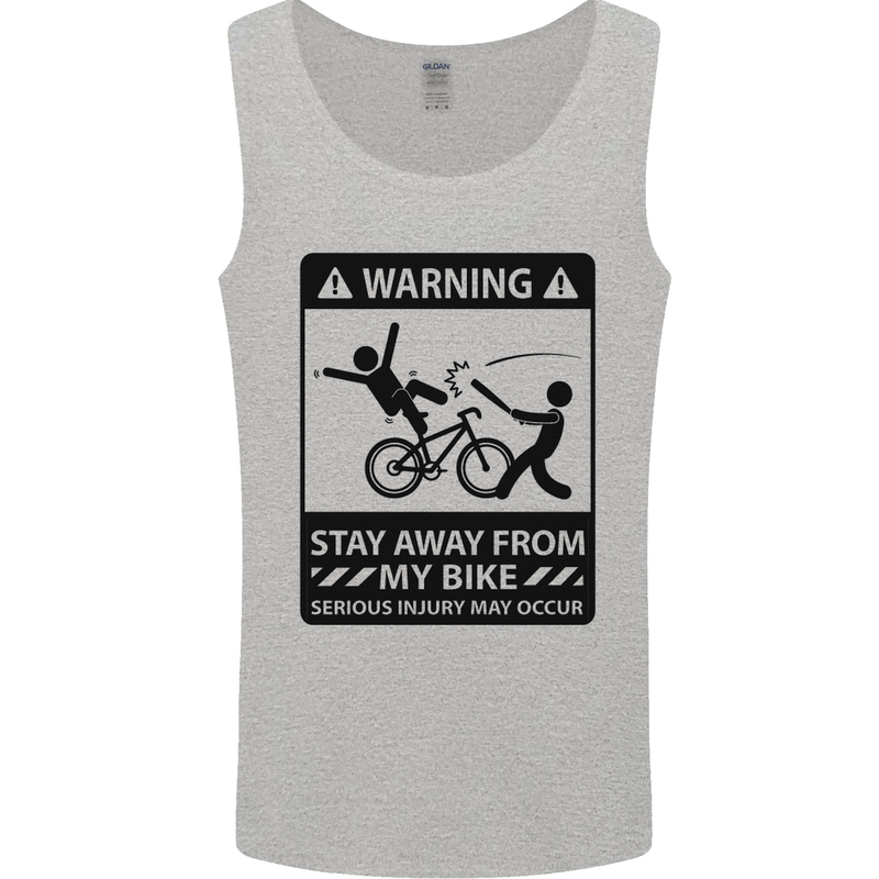 Stay Away From My Bike Cycling Cyclist Mens Vest Tank Top Sports Grey