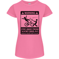 Stay Away From My Bike Cycling Cyclist Womens Petite Cut T-Shirt Azalea