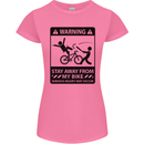 Stay Away From My Bike Cycling Cyclist Womens Petite Cut T-Shirt Azalea