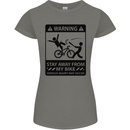 Stay Away From My Bike Cycling Cyclist Womens Petite Cut T-Shirt Charcoal