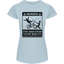 Stay Away From My Bike Cycling Cyclist Womens Petite Cut T-Shirt Light Blue