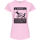 Stay Away From My Bike Cycling Cyclist Womens Petite Cut T-Shirt Light Pink