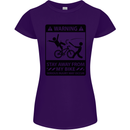 Stay Away From My Bike Cycling Cyclist Womens Petite Cut T-Shirt Purple