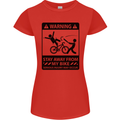 Stay Away From My Bike Cycling Cyclist Womens Petite Cut T-Shirt Red