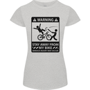 Stay Away From My Bike Cycling Cyclist Womens Petite Cut T-Shirt Sports Grey