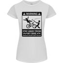 Stay Away From My Bike Cycling Cyclist Womens Petite Cut T-Shirt White