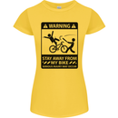 Stay Away From My Bike Cycling Cyclist Womens Petite Cut T-Shirt Yellow