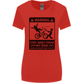 Stay Away From My Bike Cycling Cyclist Womens Wider Cut T-Shirt Red