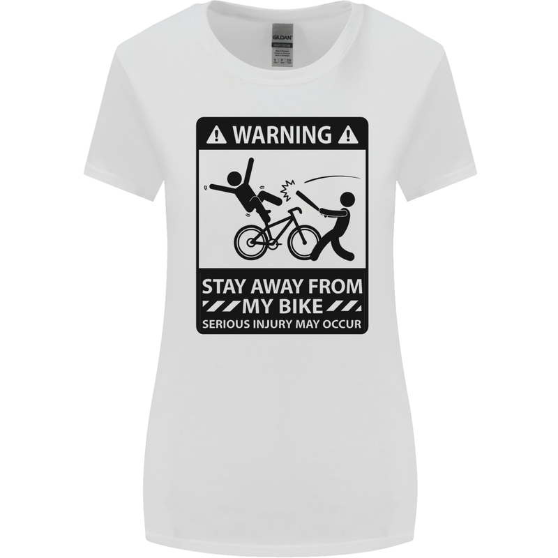 Stay Away From My Bike Cycling Cyclist Womens Wider Cut T-Shirt White