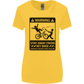 Stay Away From My Bike Cycling Cyclist Womens Wider Cut T-Shirt Yellow