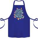 Stay Trippy Hippy Magic Mushrooms Drugs Cotton Apron 100% Organic Royal Blue