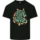 Stay Trippy Hippy Magic Mushrooms Drugs Kids T-Shirt Childrens Black