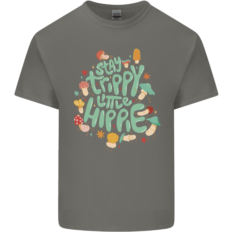 Stay Trippy Hippy Magic Mushrooms Drugs Kids T-Shirt Childrens Charcoal