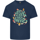 Stay Trippy Hippy Magic Mushrooms Drugs Kids T-Shirt Childrens Navy Blue