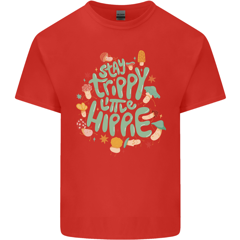 Stay Trippy Hippy Magic Mushrooms Drugs Kids T-Shirt Childrens Red