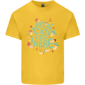 Stay Trippy Hippy Magic Mushrooms Drugs Kids T-Shirt Childrens Yellow