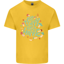 Stay Trippy Hippy Magic Mushrooms Drugs Kids T-Shirt Childrens Yellow