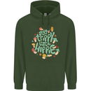 Stay Trippy Hippy Magic Mushrooms Drugs Mens 80% Cotton Hoodie Forest Green