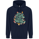 Stay Trippy Hippy Magic Mushrooms Drugs Mens 80% Cotton Hoodie Navy Blue