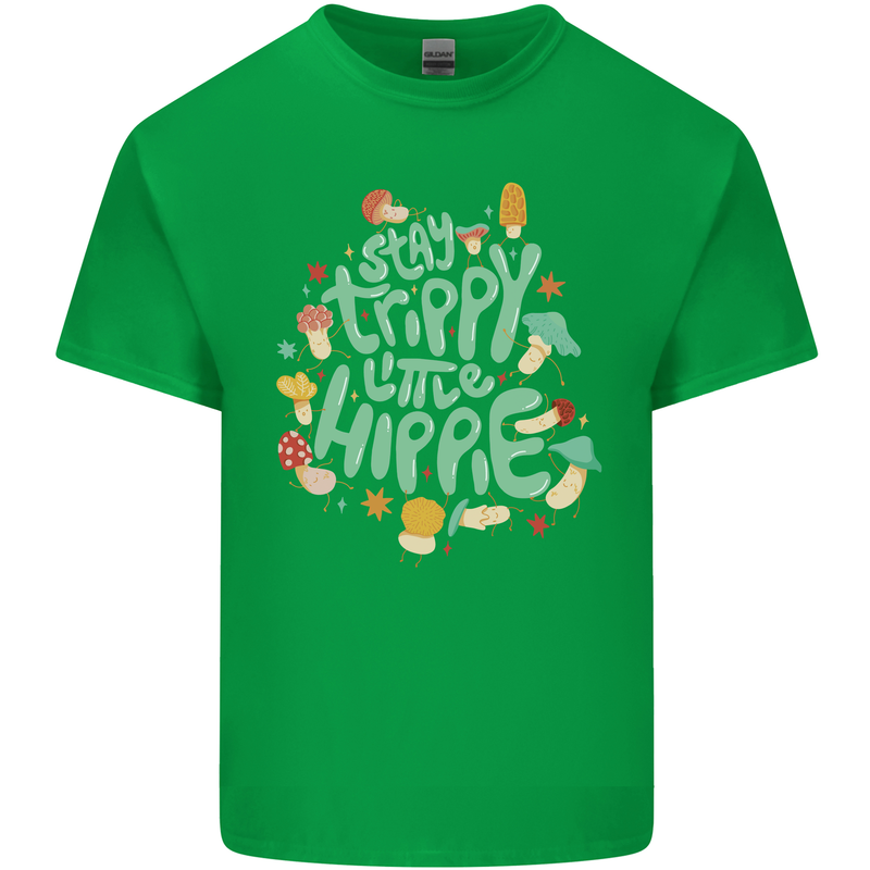 Stay Trippy Hippy Magic Mushrooms Drugs Mens Cotton T-Shirt Tee Top Irish Green