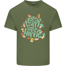 Stay Trippy Hippy Magic Mushrooms Drugs Mens Cotton T-Shirt Tee Top Military Green