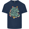 Stay Trippy Hippy Magic Mushrooms Drugs Mens Cotton T-Shirt Tee Top Navy Blue