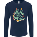 Stay Trippy Hippy Magic Mushrooms Drugs Mens Long Sleeve T-Shirt Navy Blue