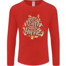 Stay Trippy Hippy Magic Mushrooms Drugs Mens Long Sleeve T-Shirt Red