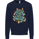 Stay Trippy Hippy Magic Mushrooms Drugs Mens Sweatshirt Jumper Navy Blue
