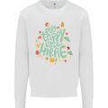 Stay Trippy Hippy Magic Mushrooms Drugs Mens Sweatshirt Jumper White