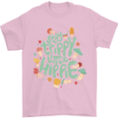Stay Trippy Hippy Magic Mushrooms Drugs Mens T-Shirt Cotton Gildan Light Pink