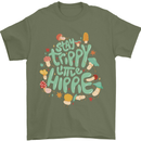 Stay Trippy Hippy Magic Mushrooms Drugs Mens T-Shirt Cotton Gildan Military Green