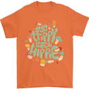 Stay Trippy Hippy Magic Mushrooms Drugs Mens T-Shirt Cotton Gildan Orange
