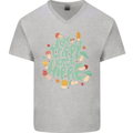 Stay Trippy Hippy Magic Mushrooms Drugs Mens V-Neck Cotton T-Shirt Sports Grey