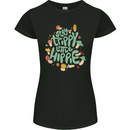 Stay Trippy Hippy Magic Mushrooms Drugs Womens Petite Cut T-Shirt Black