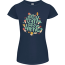 Stay Trippy Hippy Magic Mushrooms Drugs Womens Petite Cut T-Shirt Navy Blue