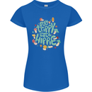 Stay Trippy Hippy Magic Mushrooms Drugs Womens Petite Cut T-Shirt Royal Blue