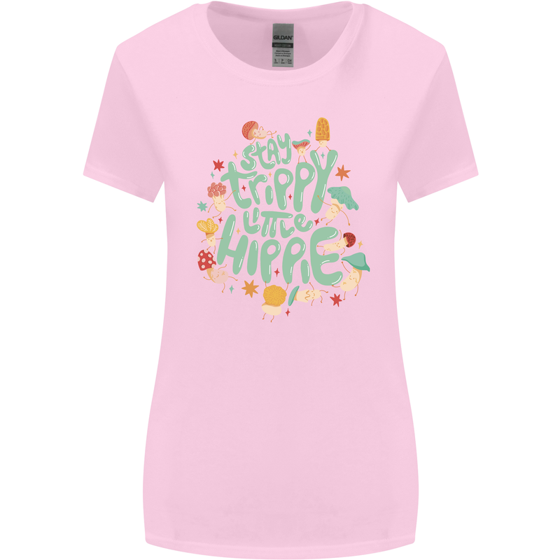 Stay Trippy Hippy Magic Mushrooms Drugs Womens Wider Cut T-Shirt Light Pink