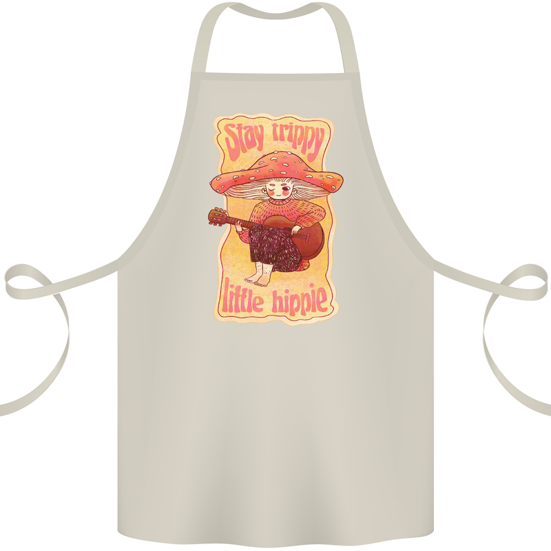 Stay Trippy Little Hippy Magic Mushroom LSD Cotton Apron 100% Organic Natural